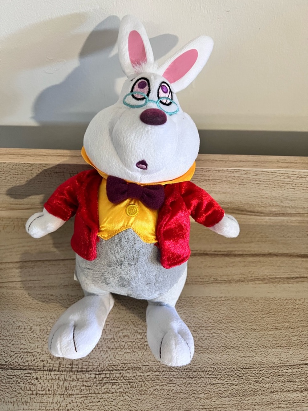 Just Play Disney Classics Alice in Wonderland White Rabbit 7in Beanbag Plush - Picture 1 of 3